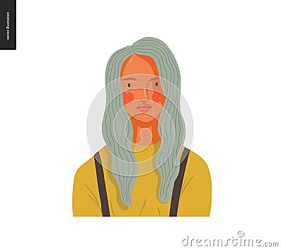 Real people portraits - blond woman Vector Illustration