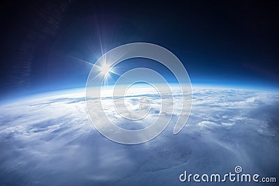 Real Photo - Near Space photography - 20km above ground Stock Photo