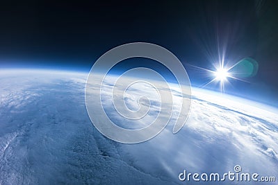 Real Photo - Near Space photography - 20km above ground Stock Photo
