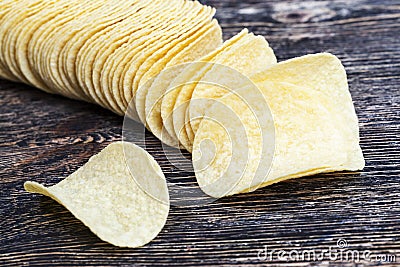 real potato chips Stock Photo