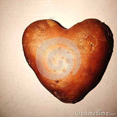 Real potato Heart Stock Photo