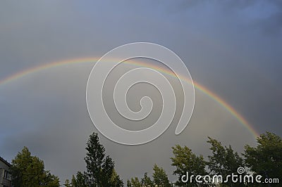 Real rainbow in the sky Stock Photo