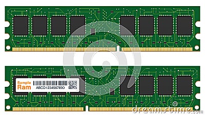 Real random access memory or RAM computer Vector Illustration