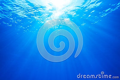 Real Ray of light from Underwater Stock Photo