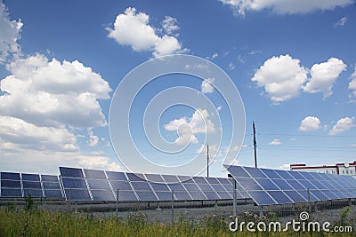 Real solar panels Stock Photo