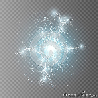 Real sparkling lightning Cartoon Illustration