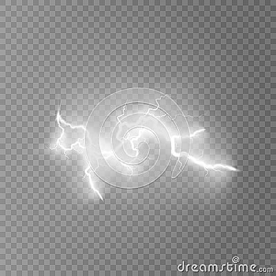 Real sparkling lightning Cartoon Illustration