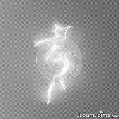 Real sparkling lightning Vector Illustration