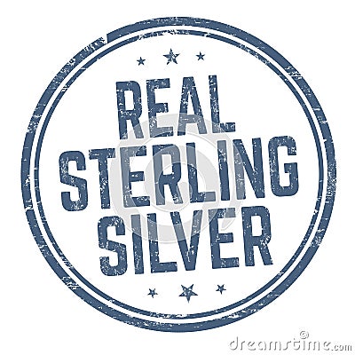 Real sterling silver sign or stamp Vector Illustration