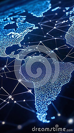 Real-time AI data streams revolutionizing cross-border fintech operations. Stock Photo