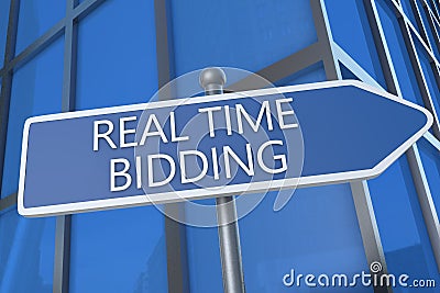 Real Time Bidding Cartoon Illustration