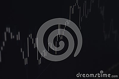 Real-time display of financial market data. Market price changes, stock and currency market fluctuations Stock Photo