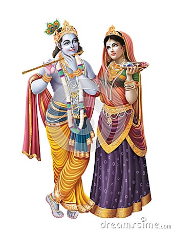 Lord krishna with Radha ji, radha-krishan Stock Photo