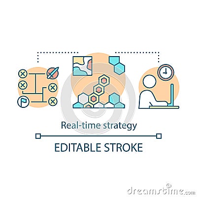 Real-time strategy concept icon Vector Illustration