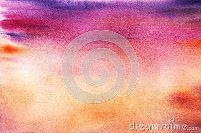 A real watercolor background of the sunset or the rising sky. pu Stock Photo