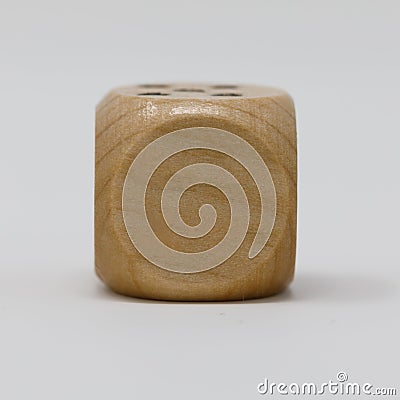 Real Wooden Die No spot Stock Photo