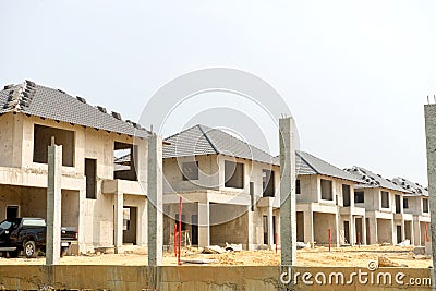 realestate sites construction housing working for new home Stock Photo