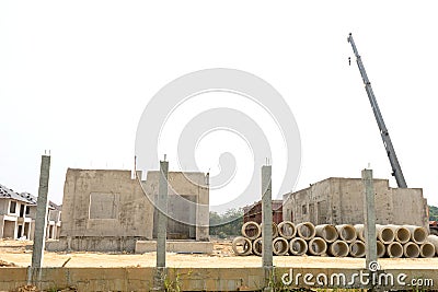 realestate sites construction housing working for new home Stock Photo