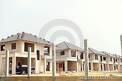 realestate sites construction housing working for new home Stock Photo