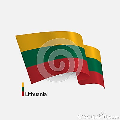 realisitc vector flag of Lithuania Vector Illustration