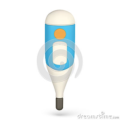 Realistic 3d electronic thermometer. Contact digital thermometer. Vector illustration. Medical equipment Vector Illustration