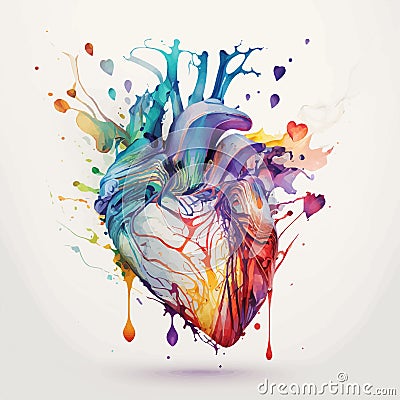 Realistic abstract heart, Vector great for t-shirts, print, web, cards Stock Photo