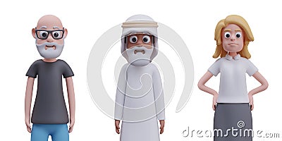 Realistic adult people, isolated vector characters closeup. Woman, men Vector Illustration