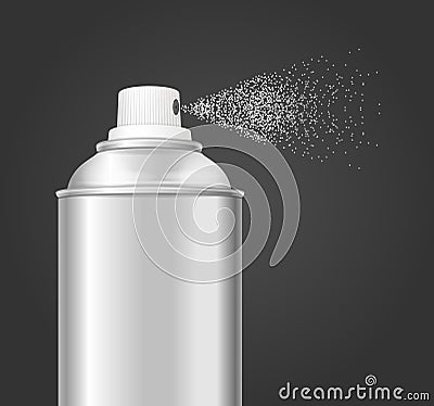 Realistic Aluminium Empty Spray Can Water. Vector Vector Illustration