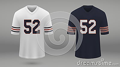 Realistic american football jersey Cartoon Illustration