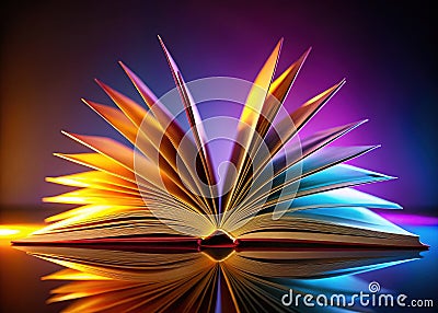 Realistic Animated Book Page Turn Loop Mockup Seamless Animation with Alpha Background for Publishing and Design Cartoon Illustration