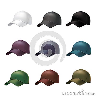 Realistic baseball cap Vector Illustration