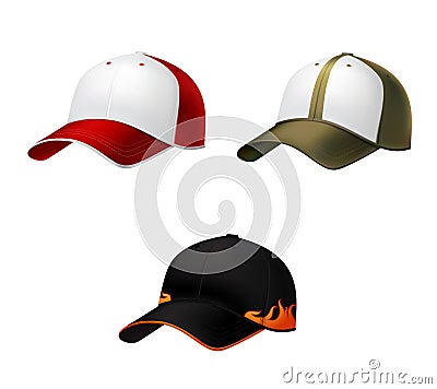 Realistic baseball cap Vector Illustration