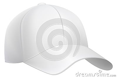 Realistic baseball cap. White blank brand mockup Vector Illustration