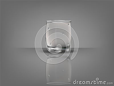 Realistic beautiful whisky glass with transparent Vector Illustration