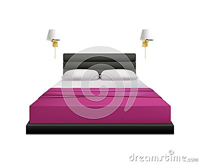 Realistic Bed Illustration Vector Illustration