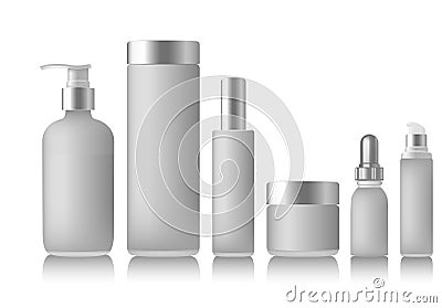 Realistic beige bottle for essential oil Vector Illustration