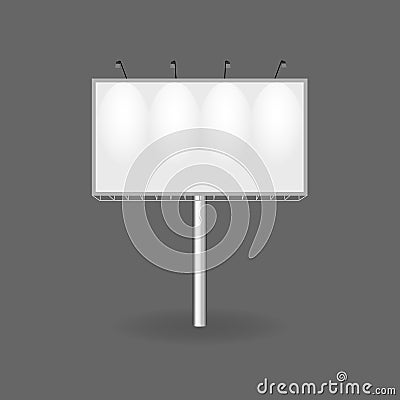 Realistic billboards and outdoor advertising. Blank poster, retail signs, stand. Vector Illustration