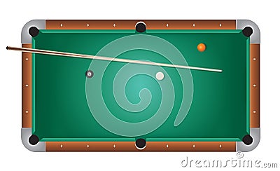 Realistic Billiards Pool Table Green Felt Illustration Vector Illustration