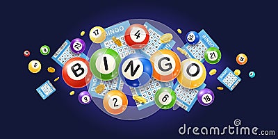 Realistic Bingo Balls Composition Vector Illustration