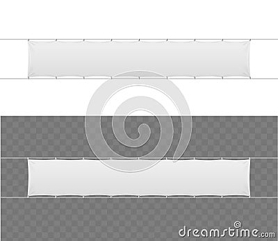 Realistic Blank Banner Textile Set. Vector Vector Illustration