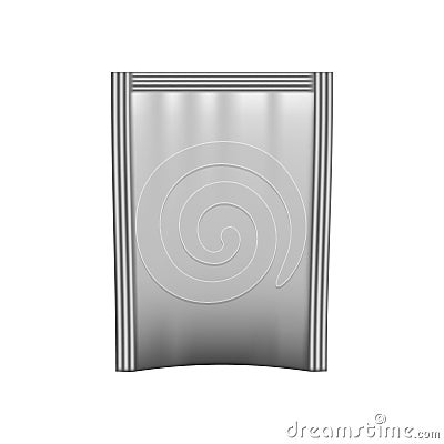 Realistic blank silver sachet isolated on white background Vector Illustration