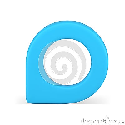 Realistic blue map pin location fix cyberspace address road searching application 3d icon vector Vector Illustration