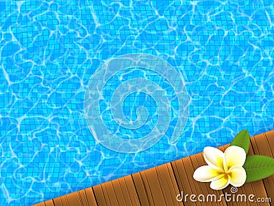 Realistic blue swimming pool. Vector Illustration