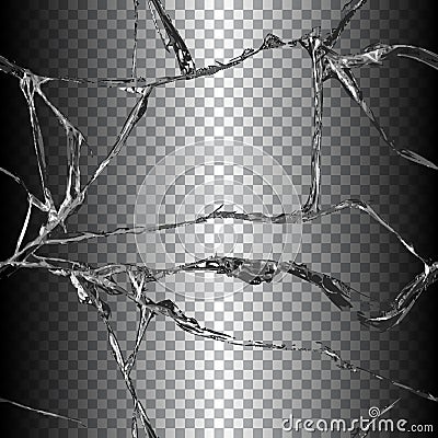 Realistic broken glass illustration Vector Illustration