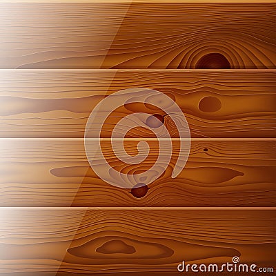 Realistic brown wood boards texture Vector Illustration