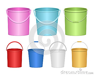 Realistic bucket vector design illustration Vector Illustration