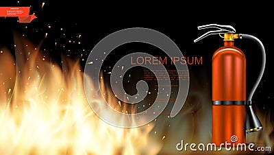 Realistic Burning Flame Template Vector Illustration