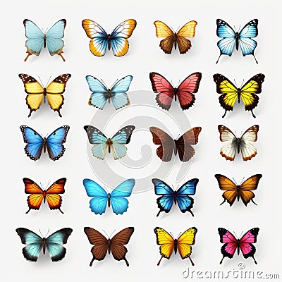 Realistic Butterfly Display: Stunning 3d Renderings Of Various Species Stock Photo