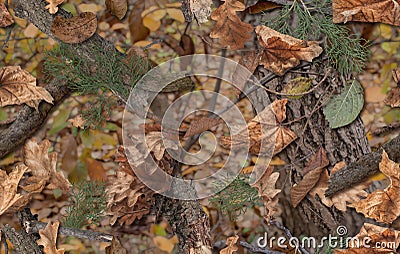 Realistic camouflage seamless pattern. Hunting camo for cloth, weapons or vechicles. Stock Photo