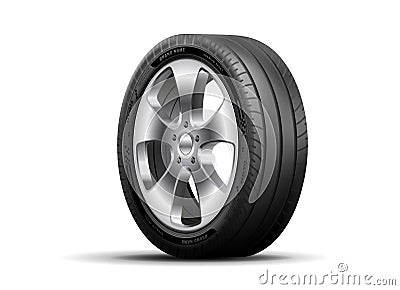 Realistic car tires Vector Illustration